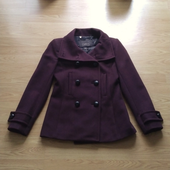 Aritzia Babaton Howell Pea Coat in Plum | Size Small - Picture 4 of 9